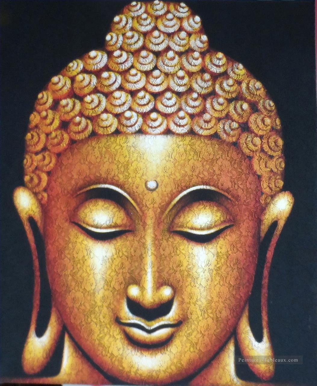 Tête de Bouddha dans le bouddhisme noir Peintures à l'huile